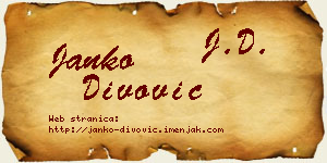 Janko Divović vizit kartica